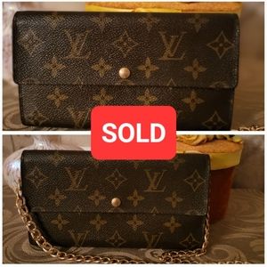 Auth Louis Vuitton Monogram Sarah Bifold Wallet WOC, Preloved